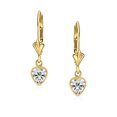 thumbnail image 3 of Bling Jewelry Womens Petite 14K Gold CZ Heart Dangle Chandelier Earrings with Secure Lever Back, 3 of 7