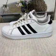 thumbnail image 1 of Adi-das Mens Size 10 White/Black Sneakers Comfortable Casual Athletic Shoes, 1 of 6