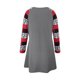 thumbnail image 4 of ICHUANYI Clearance Womens Classic Christmas Print Long Sleeves Crewneck Plaid Mini Fall Dress(Gray, M) ICHUANYI WER2023081500978, 4 of 5