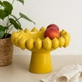 thumbnail image 2 of Benjara Rambo Decorative Bowl, Sculpted Lemon Motifs, Glazed Yellow Ceramic, 2 of 6