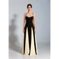 thumbnail image 3 of Vestido de fiesta EEMEII con tirantes finos, retazos, negro y rojo, largo, 3 of 8