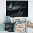 thumbnail image 3 of Designart 'The Meadow Under Full Moon With Rural Road Through ' Nautical & Coastal Framed Art Print, 3 of 4