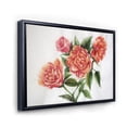 thumbnail image 3 of Designart 'Orange VIntage Roses With Green Leaves' Traditional Framed Canvas Wall Art Print, 3 of 5