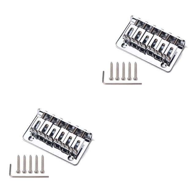 Yuarrent Guitar Bridge Modified Component Professional Music Instrument Tailpiece Saddle Replace Hardtail Fitting Fixed Accessories Metal 2piezas