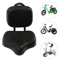 ChicHomey Bike Seat with Backrest,Oversized Bicycle Saddle with Back Support,Height Adjustable, Replacement Seat for Tricycles, Black & Grey