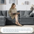 thumbnail image 6 of 103" Chenille Modular Sectional Sofa with Deep and Wide Seat, L Shaped Cloud Couch Set with Double Cushions, 4 Seat Sofa with Movable Ottoman, Oversized Indoor Furniture (Gray), 6 of 11