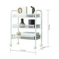 thumbnail image 3 of Topcobe 3 Tiers Rolling Cart, Portable Metal Rolling Cart Organizer with Hook, Movable Rolling Kitchen Cart with Wheels - White, 3 of 5