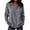 Gray, variant on Women's Collared V Neck Long Sleeve Tunic Tops Button Decor Curved Hem Flowy Blouses to Wear with Leggings Fall Clothes, Black, S