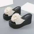 thumbnail image 6 of Womens Fashion Wedges Open Toe Knot Beach Shoes Roman Slippers Sandals Women Boots with Heels Or Wedges Women's Shoes Wedges Navy Blue, 6 of 8