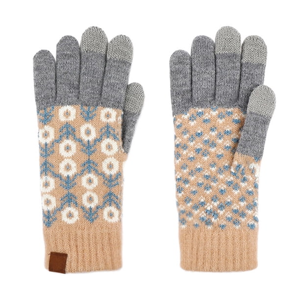 Guantes de invierno para hombre y mujer con pantalla táctil, guantes de punto cálidos para mensajes de texto