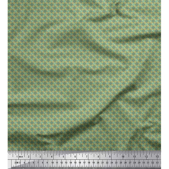 Soimoi Cotton Poplin Fabric Geometric & Greek Key Shirting Print Fabric by The Yard 42 Inch Wide