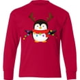 thumbnail image 3 of Inktastic Penguin Xmas Long Sleeve Youth T-Shirt, 3 of 5
