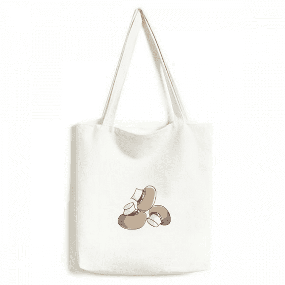 Mushroom Line Illustration Realstic Tote Canvas Bag Shopping Satchel Casual Handbag
