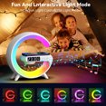 thumbnail image 4 of Wadan Mini G Shaped Fast Smart Wireless Speaker Charger, 10 Types light effects, Night Light Lamp, Sound Machine Wake Up Light Alarm Clocks with Bluetooth Audio Alarm, 4 of 8