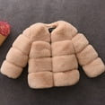thumbnail image 5 of CPNG Toddler Girls Winter Fuzzy Fleece Solid Color Coat Kids Faux Fur Fashion Furry Fluffy Short Style Jacket Baby Long Sleeve Thick Plush Warm Outwear Coat, 5 of 8