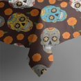 thumbnail image 5 of Brown Skull Marigold Pattern Square Tablecloth,Waterproof Square Table Cover,Wipeable Spillproof Washable Table Cover for Home Kitchen Party Decor 52"x52"(132x132cm), 5 of 6