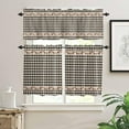 thumbnail image 2 of Kitchen Curtains Valance and Tiers 3 Piece Set, Country Star Berry Black Buffalo Plaid Short Window Treatments Rod Pocket Tier and Valance for Cafe Laundry Room Bathroom Decor 24-Inch Tier Set, 2 of 6