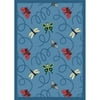 Joy Carpets 432D-01 Wing Dings Blue 7 ft.8 in. x 10 ft.9 in. WearOn Nylon Machine Tufted- Cut Pile Nature Rug