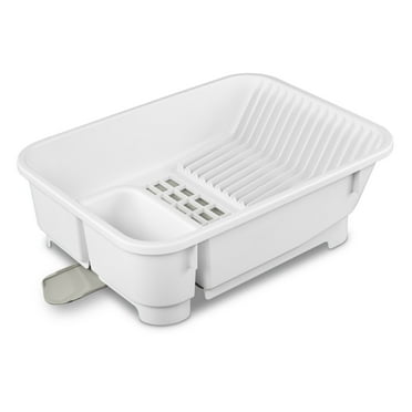 Mainstays Kitchen Sink Organizer Set with Self-Draining Caddy, Soap Dispenser, Sponge Holder and Retractable Spout for Sink Storage, White