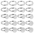thumbnail image 1 of 20 Piezas Base de Anillo de Metal en Blanco, Ajustable de 6/8/10/12/14mm para Hacer Joyería DIY, Plata, 1 of 7