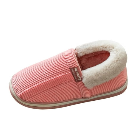 

GNEIKDEING Autumn And Winter Women Slippers Home Flat Non Slip Lightweight Cover Heel Plush Warm And Comfortable Gift on Clearance