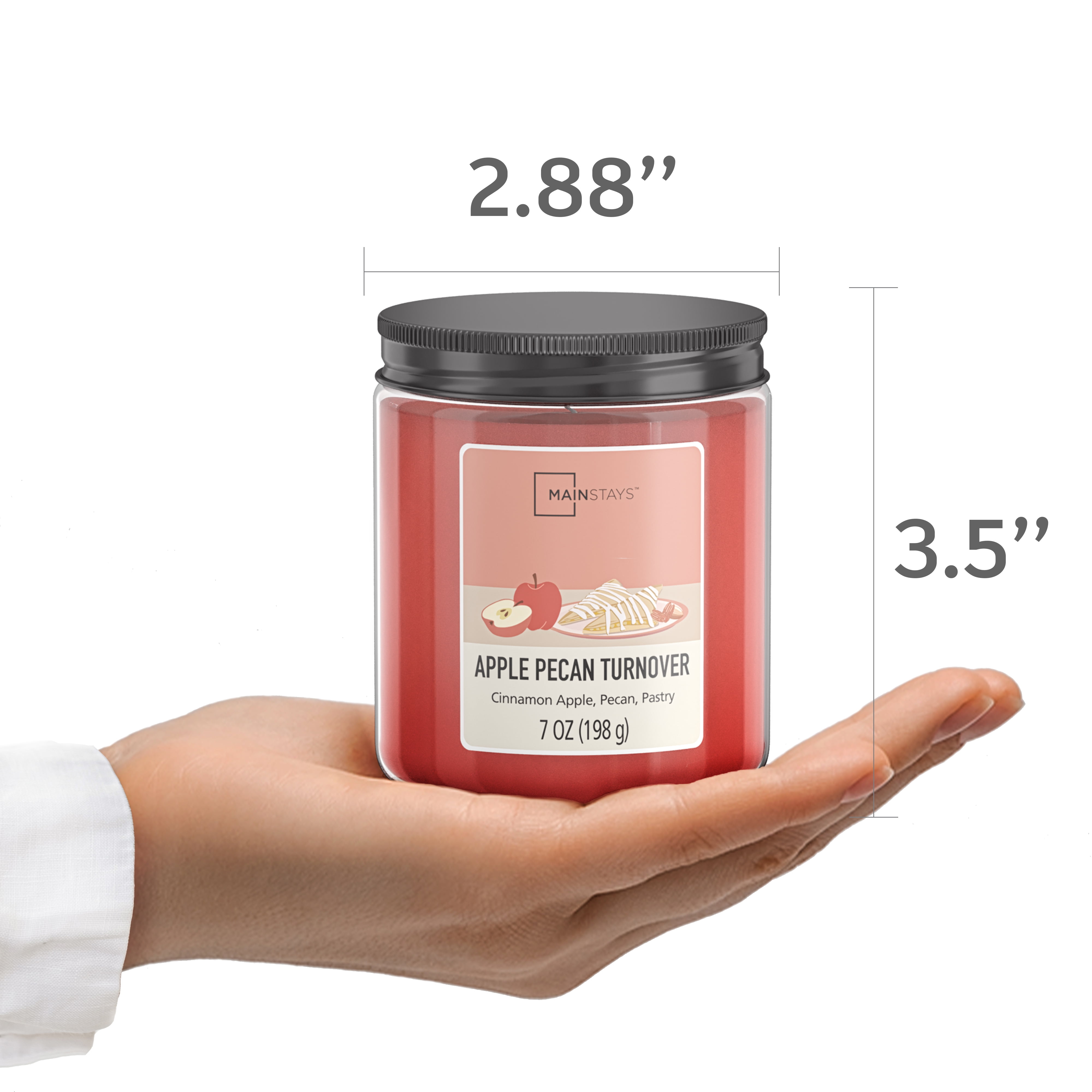 Mainstays 3-Wick Scented Glass Jar Candle, Apple Pecan, 7oz.