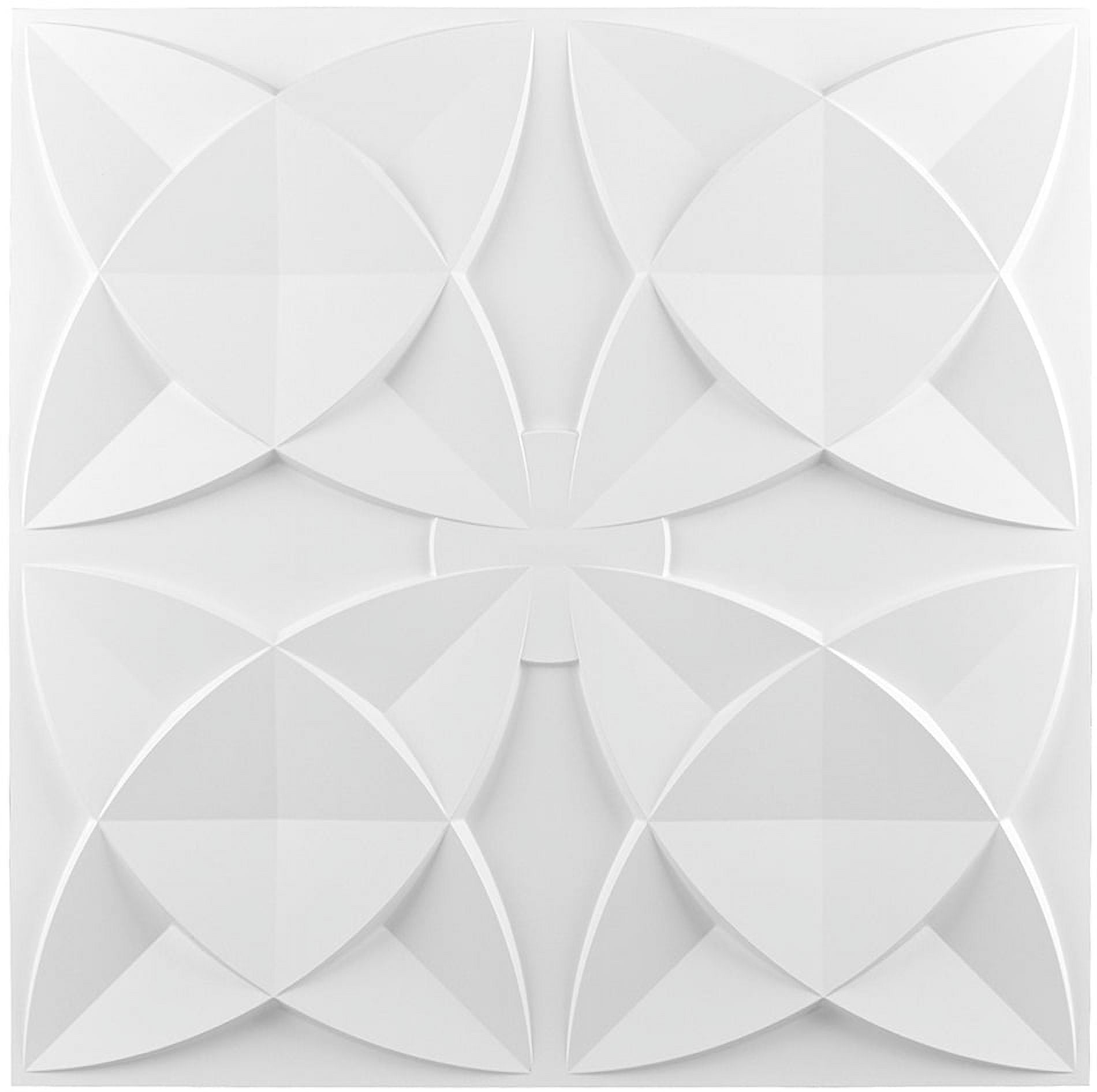 Art3d Ornamental Ceiling Tile 2x2 Glue up, PVC Ceiling Tile Pack of 12-Piece White Flowers