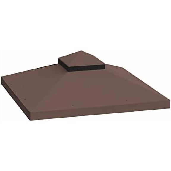 10x10 Ft Outdoor  Gazebo Replacement Canopy Top Cover Double Tiered Shade Cover (for 10x10 Ft Frame, Brown)$$Garden &