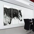 thumbnail image 6 of Black and White Horse Portrait III ABC 36 in x 72 in Mixed Media Art, by Empire Art 3 Count, 6 of 6