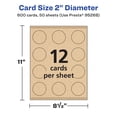 thumbnail image 5 of Avery Printable Business Cards, 2" Diameter, Kraft Brown, 600ct, 5 of 8