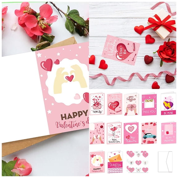 Valentine Craft Kit, Adorable Stickers and Blank Cards for DIY Decorating, Fun Activity for Children to Personalize Their Valentine's Messages. color