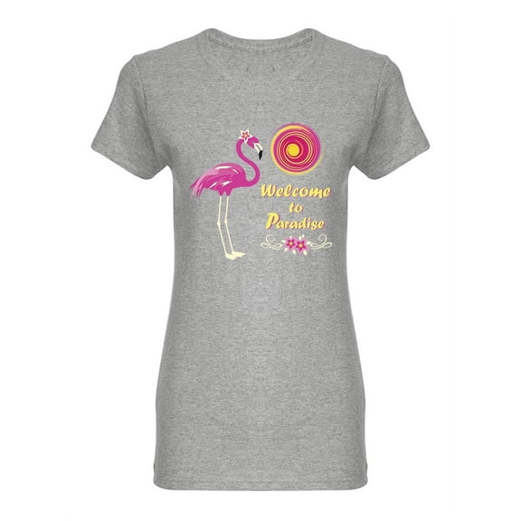 Tropical Color Flamingo Shaped T-Shirt Women -Image by Shutterstock, Female Small