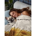 thumbnail image 3 of Hello Summer Twim XL Size Flat Sheet, Wrinkleproof & Fadeproof Cooling Flat Bed Sheet Only, Vintage Spring Floral Sunflowers Breathable Soft Bedding Top Sheets 66 x 102 Inches, 3 of 8