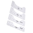 thumbnail image 1 of Naiovety Regla de alineación de camisetas de 4 Uds. Para guiar el diseño de camisetas, reglas de moda con tabla de tallas, herramientas de bordado de De coser Transparente Naiovety HA003661-02, 1 of 6
