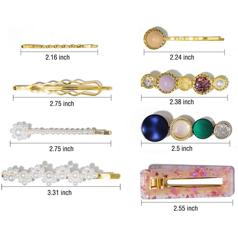  Fashion Hair Clips Set, New Pearls and Acrylic Resin