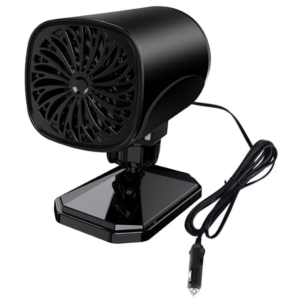 Calentador portátil de 120 W, descongelación rápida, ventilador de refrigeración giratoria de 360 gra, desempañador ático, s 12V Negro Soledad Ventilador del calentador del coche