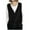 Black, variant on Hueook Womens Sweater Vest Fleece Vest Women Ladies' Spring and Winter Solid Color V-neck Button Knitted Sleeveless Tank Top Loose Hooded Beige Free Size