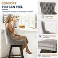 thumbnail image 3 of Swivel Counter Height Bar Stools Set of 2, LEGAHOME Farmhouse Velvet Bar Stools with Back for 34–38" Kitchen Island, Armless Wooden Bar Chairs for Home Bar, Gray (Set of 2), 3 of 9