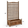 thumbnail image 3 of Costway Solid Wood Planter Box with Trellis Weather-Resistant Outdoor 25''x11''x48'', 3 of 12