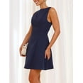 thumbnail image 5 of Vestido OWIN en forma de A, sin mangas, cuello barco, azul marino, XL, 5 of 5
