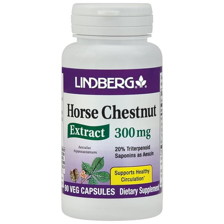 Lindberg Horse Chestnut Extract 300 mg Std. to 20% Aescin, Supports Healthy Circulation* (90 Vegetarian (Best Horse Chestnut Supplement)
