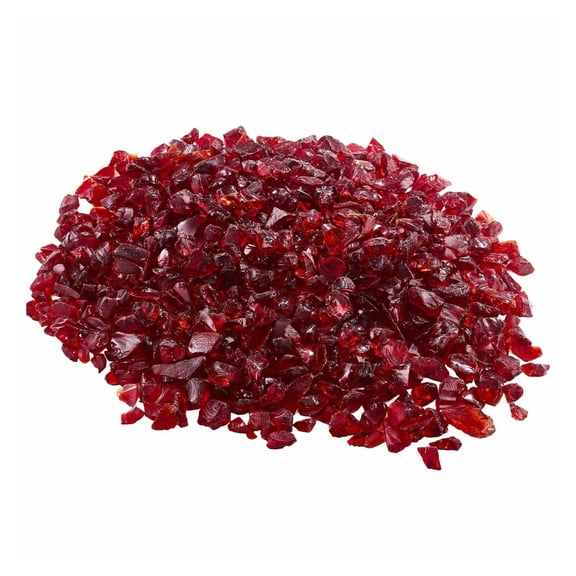 Fire Glass Rocks, 10 LBS Red Reflective Firepit Glass for Fireplace