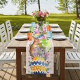 thumbnail image 4 of Table Runners 90 Inches Long Dress Scarves, Vintage Easter Farmhouse Coffee/Dining/Kitchen Table Runner for Living Room, Colorful Floral Eggs Bunny Pink Plaid Rustic 13x90 Inch, 4 of 9