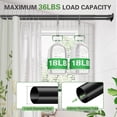 thumbnail image 3 of Adjustable Wall Mounted Shower Curtain Rod Black 28"-76" Double Rod Design, 3 of 7