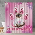 thumbnail image 2 of Faith Love Hope Siamese Breast Cancer Awareness Survivor Shower Curtain Cat Lover Kitten Owner Gifts Waterproof Bathroom Bathtub Curtain - 02017, 2 of 5