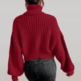 thumbnail image 4 of AOOCHASLIY 2023 Womens Sweater Fashion Women Solid Long Sleeve Pullove Turtleneck-Neck Casual Sweater Tops, 4 of 4