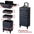 thumbnail image 4 of Byootique Makeup Train Case Trolley w/ Cube Case Cosmetic Organizer Rococo, 4 of 9