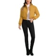 thumbnail image 2 of INSPIRE CHIC Women's Winter Bomber Jacket Outwear Baggy Padded Cropped Coats L Dark Yellow, 2 of 6