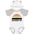thumbnail image 3 of Inktastic Madison Wisconsin Skyline Retro Sunset Boys or Girls Baby Bodysuit, 3 of 5
