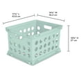 Sterilite Plastic Storage Cube / File Crate, 17 1/4” L x 14 1/4” W x 10 5/8” H, Baby Jade, Back